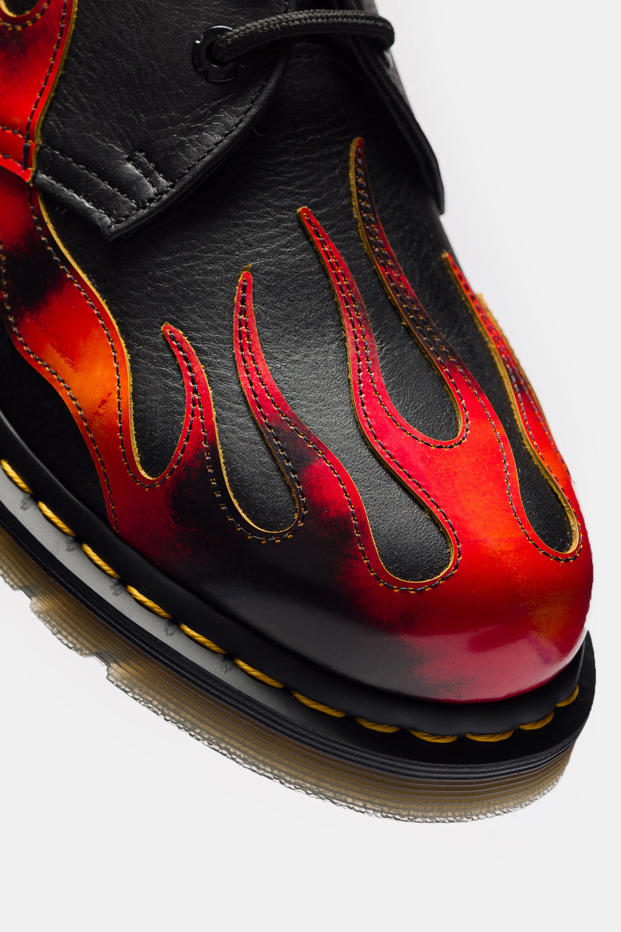 1461 Flame 3 Eye Shoe in Black/Vibrant Red/Yellow Overdrive/Multi Arcadia - 6