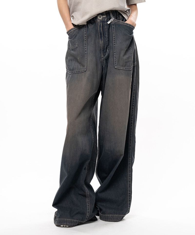 Light Denim Wide Pants 19