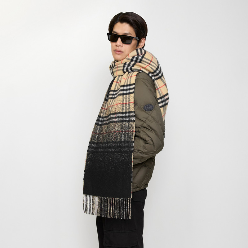 Gradient Check Cashmere Scarf 7