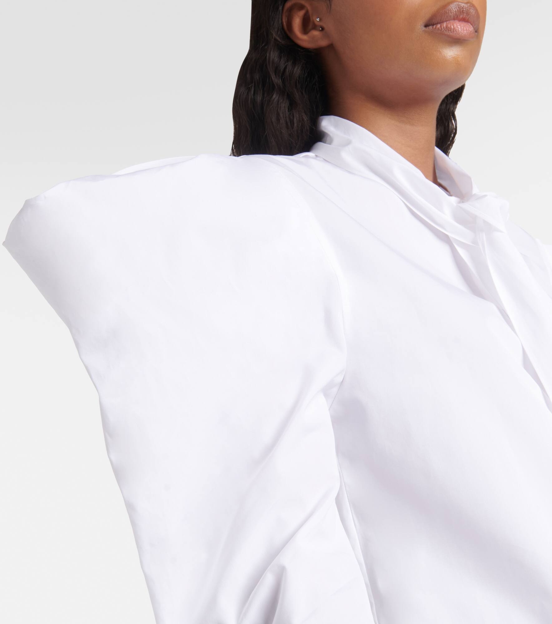 Puff-sleeve cotton shirt - 4