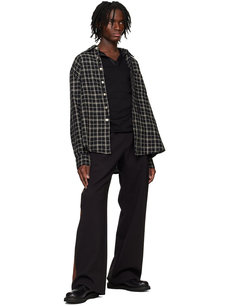 SYSTEM Black Piping Detail Track Pants outlook