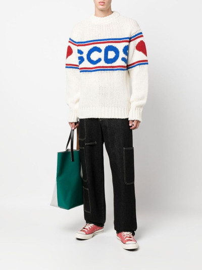 GCDS logo intarsia-knit jumper outlook