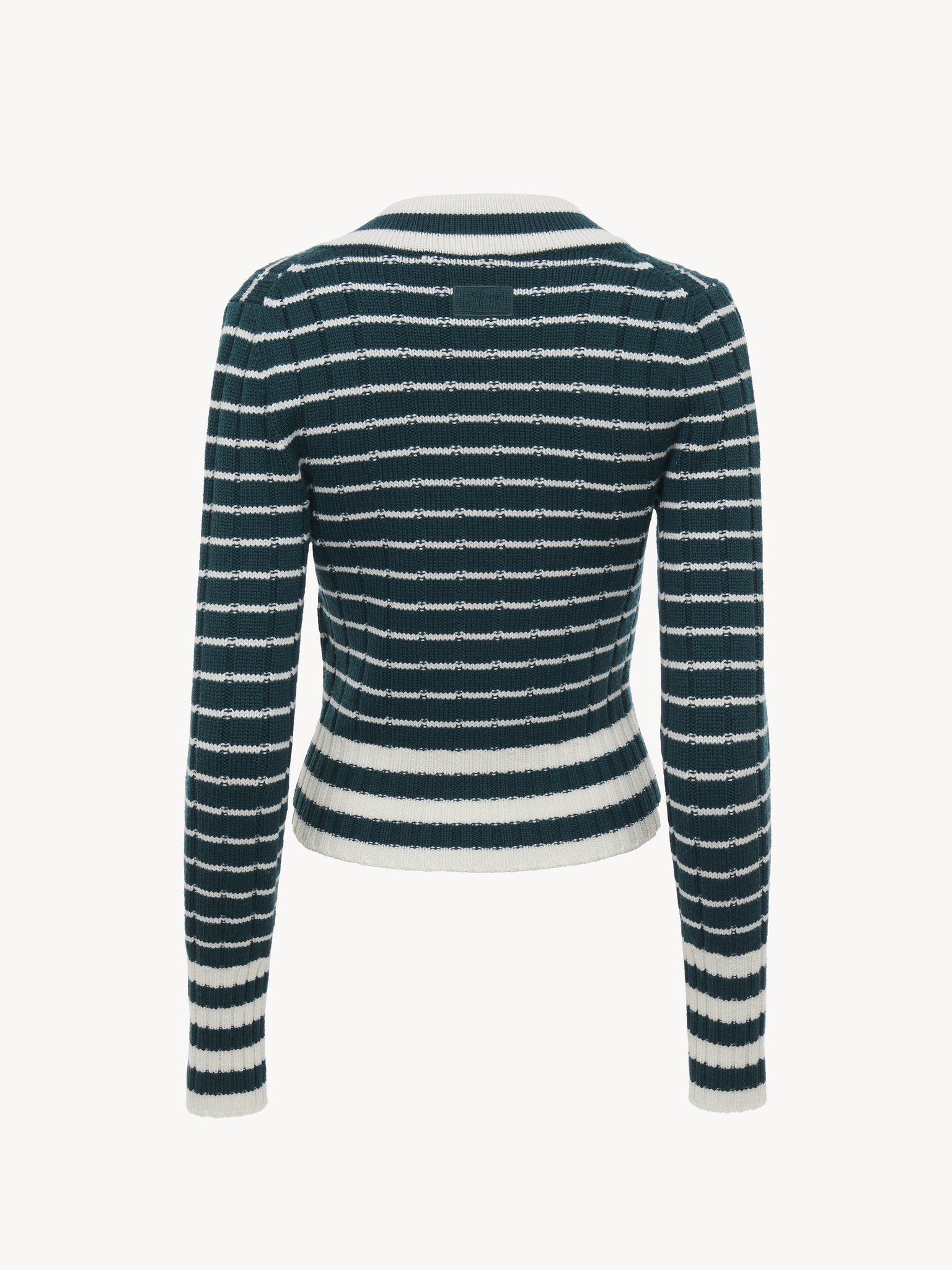 V-NECK FITTED SWEATER IN A MERINO WOOL KNIT - 8