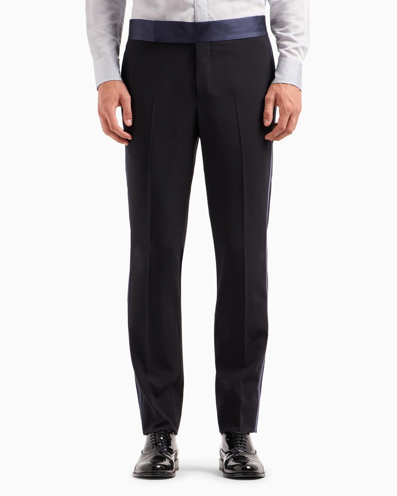 GIORGIO ARMANI Wool crêpe tuxedo trousers outlook