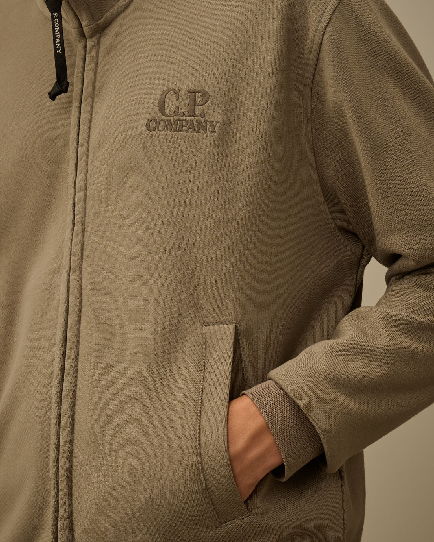 Diagonal Raised Fleece Full Zip Sweatshirt - 5