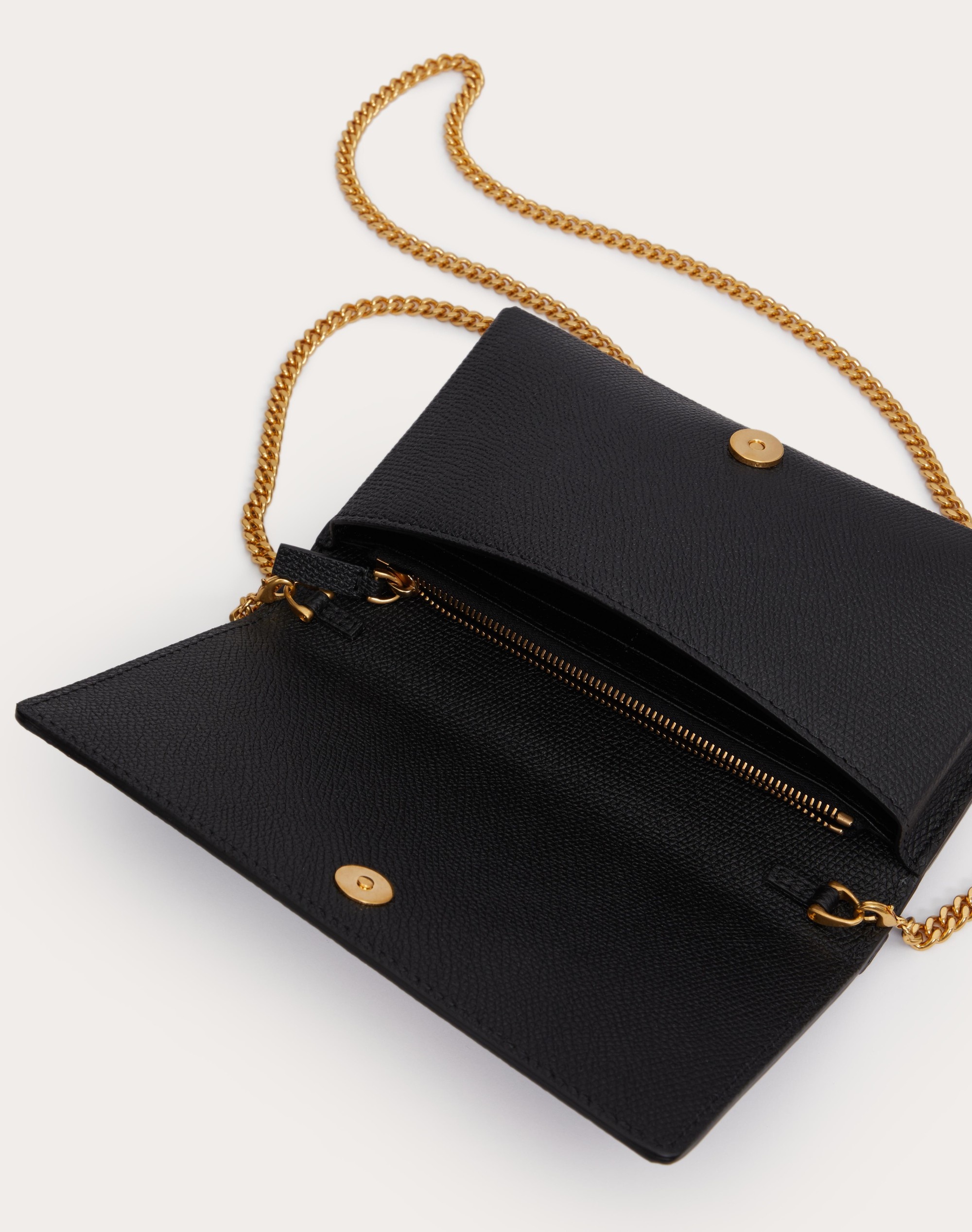 VLOGO SIGNATURE GRAINY CALFSKIN WALLET WITH CHAIN - 7