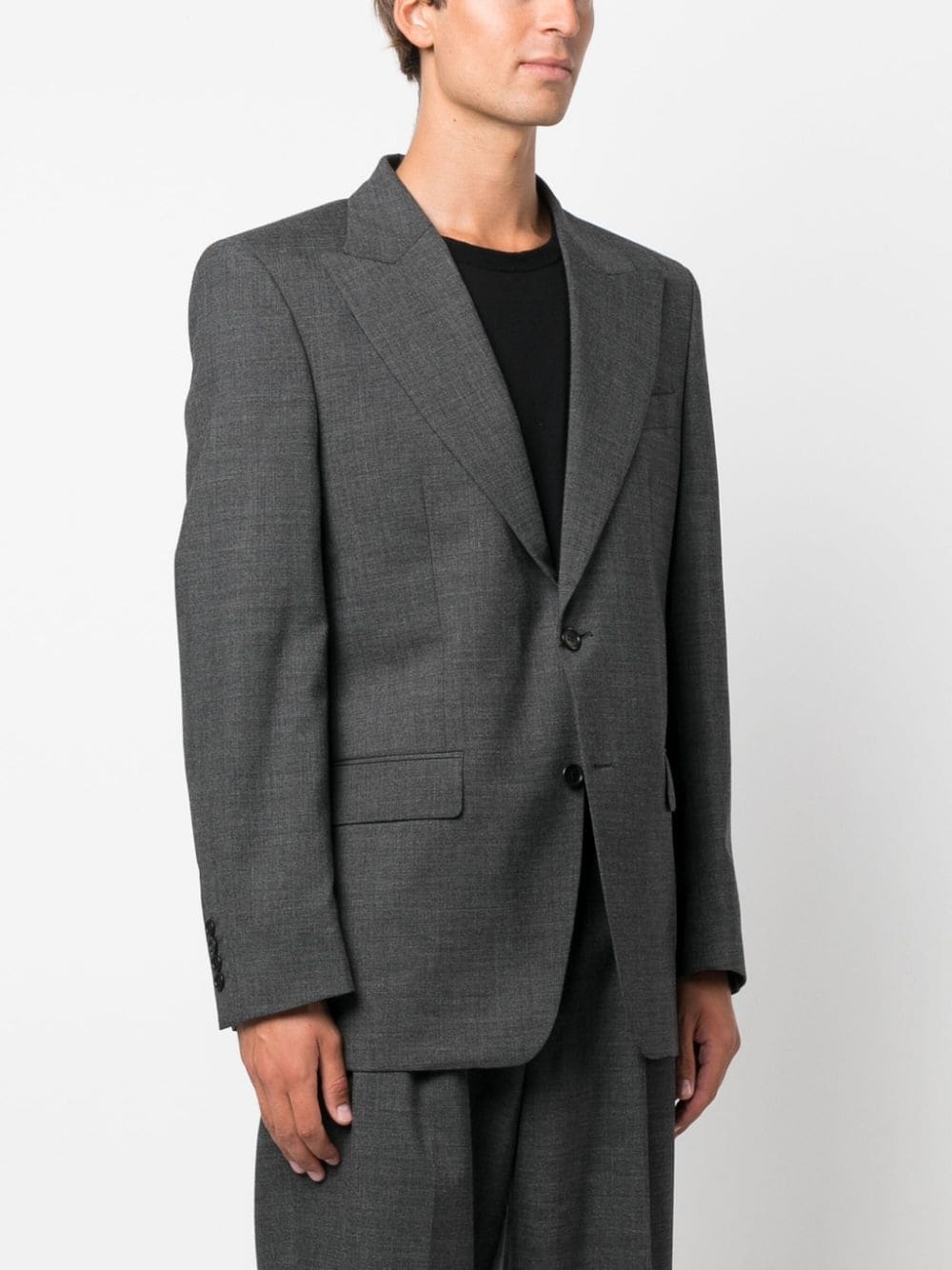 single-breasted wool blazer - 3