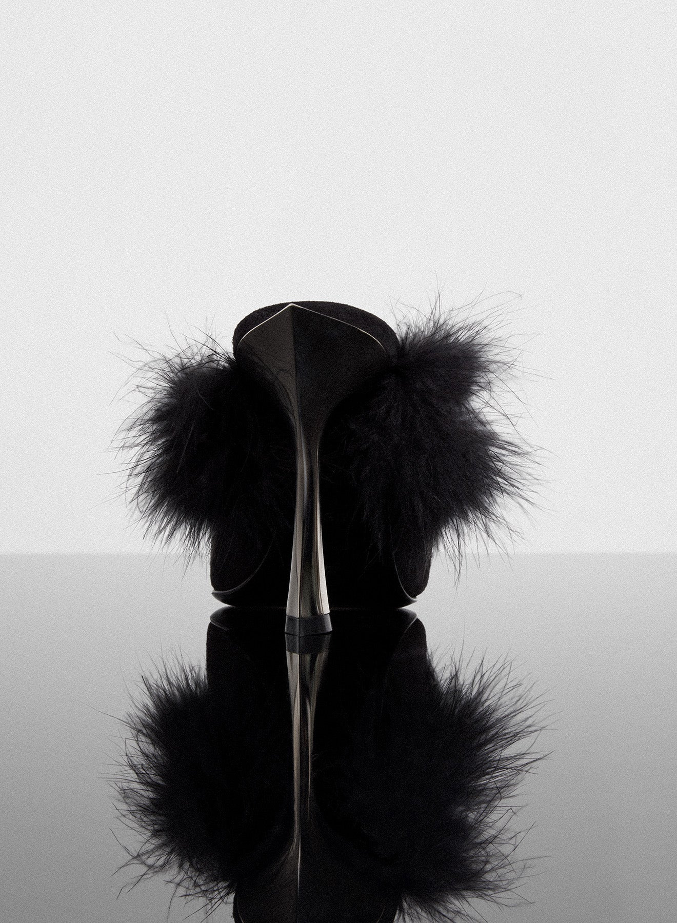 black marabou Fang 95 mules - 3