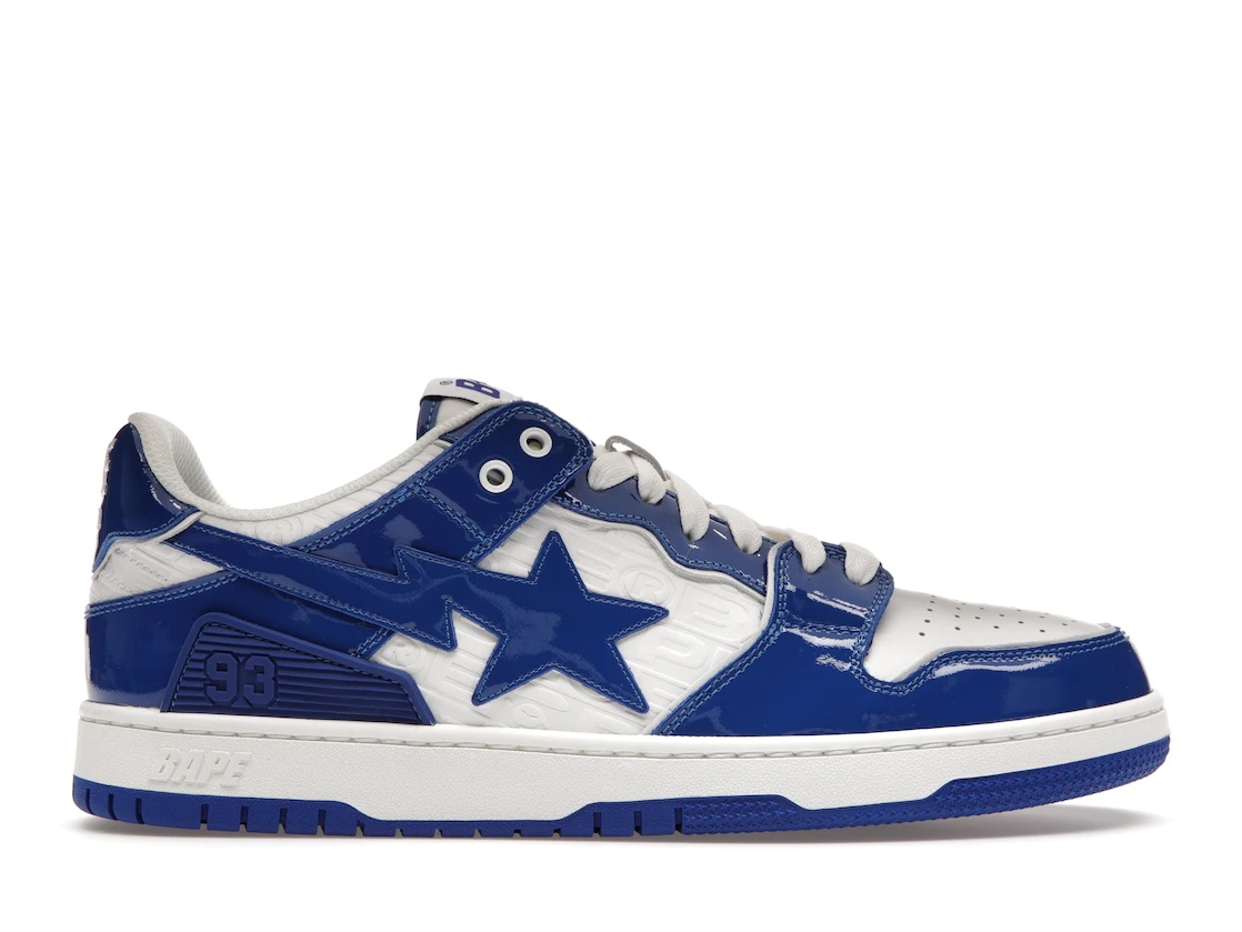 A Bathing Ape Bape SK8 Sta Blue White Patent - 1