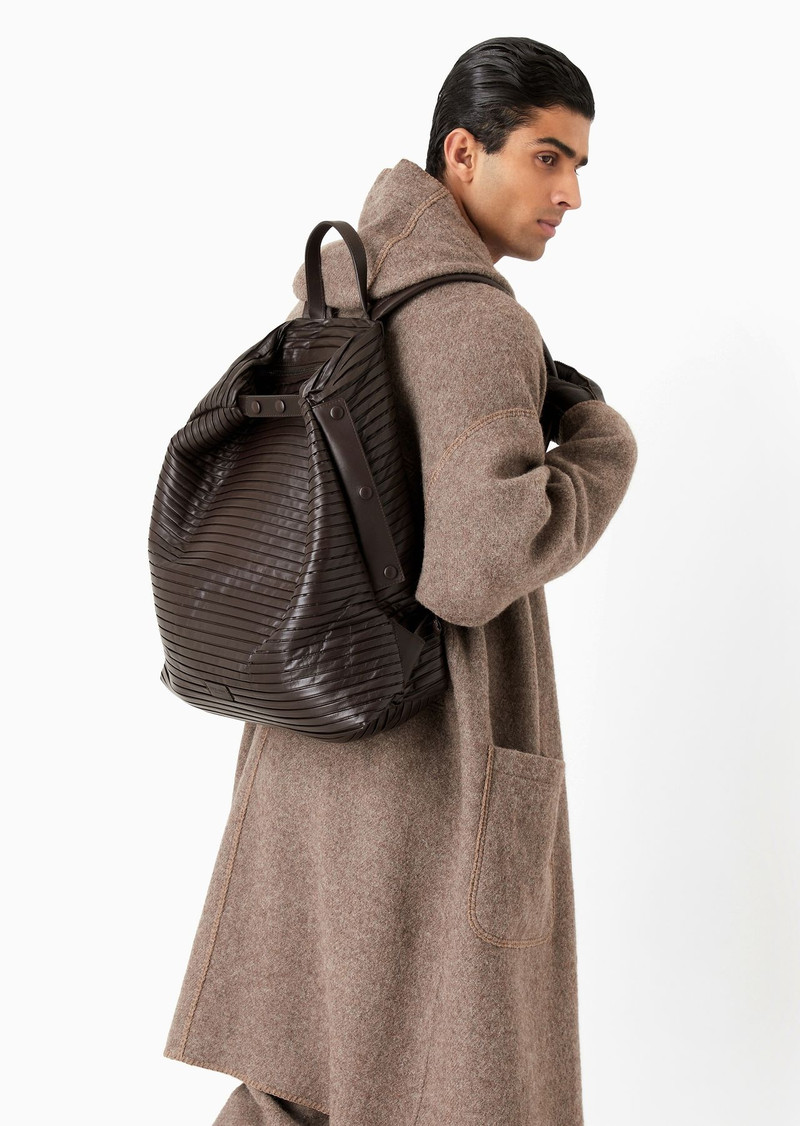 Backpack in pleated nappa leather 7
