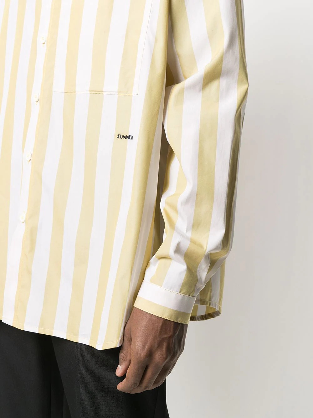 vertical stripe-print shirt - 5