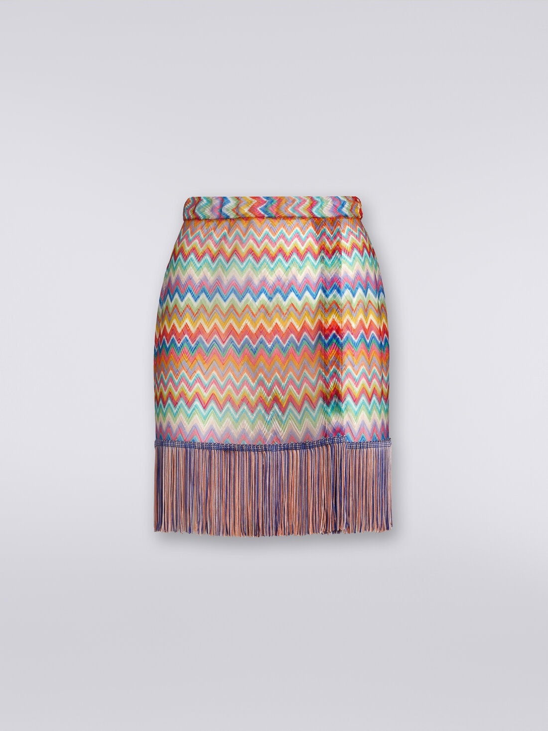 Cover-up wrap-around miniskirt with fringes - 1