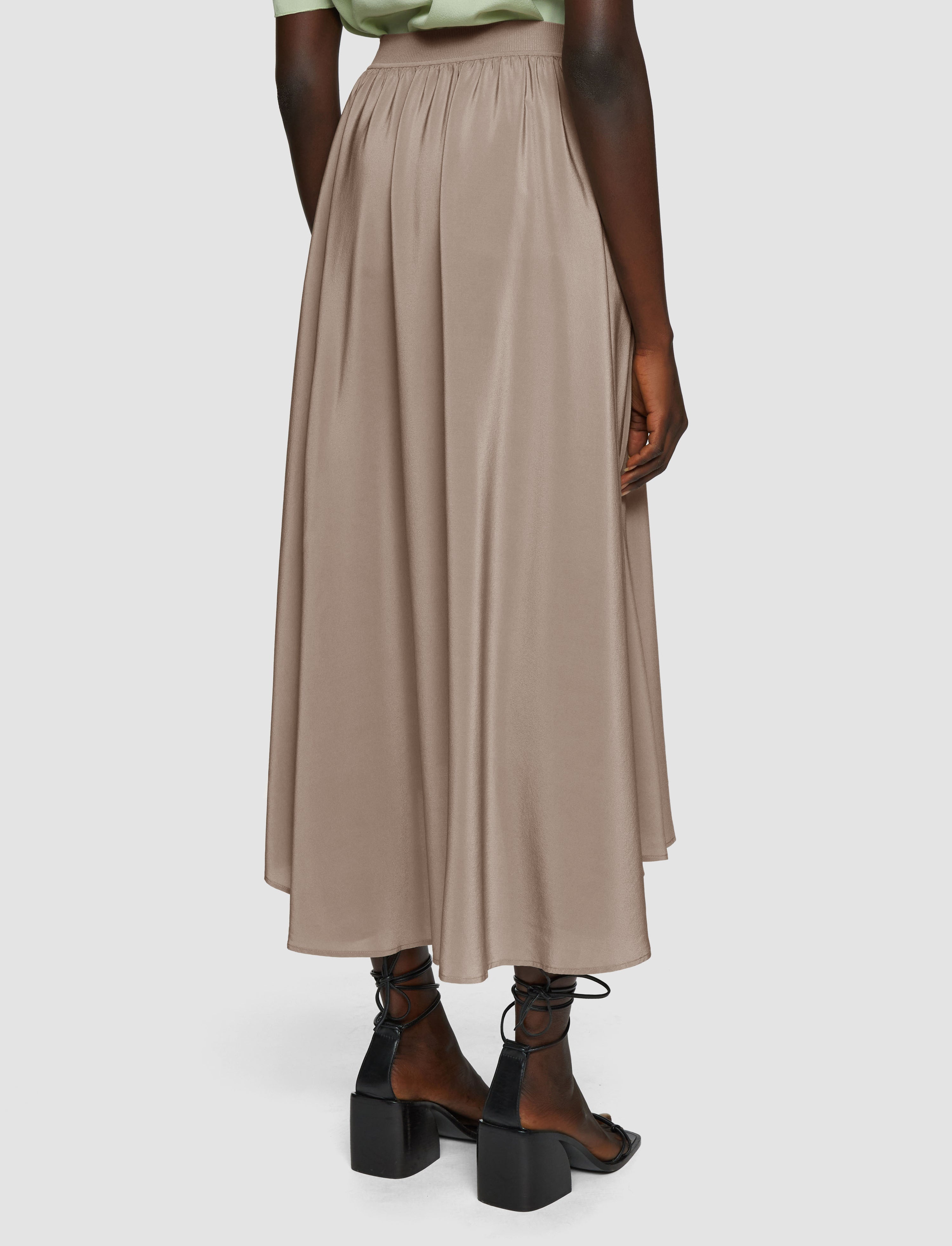 Violet Crepe de Soie Silk Skirt - 3