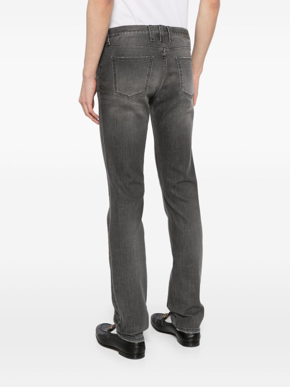 distressed straight-leg jeans - 4
