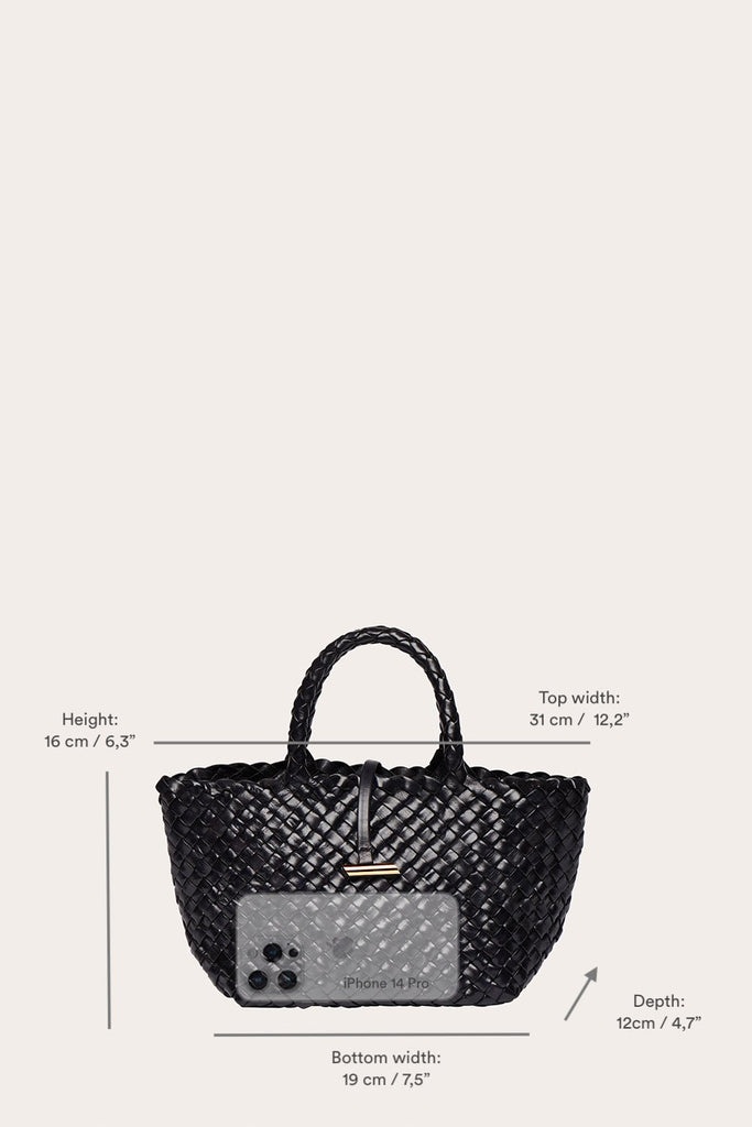 MINI LEATHER BASKET BLACK - 7