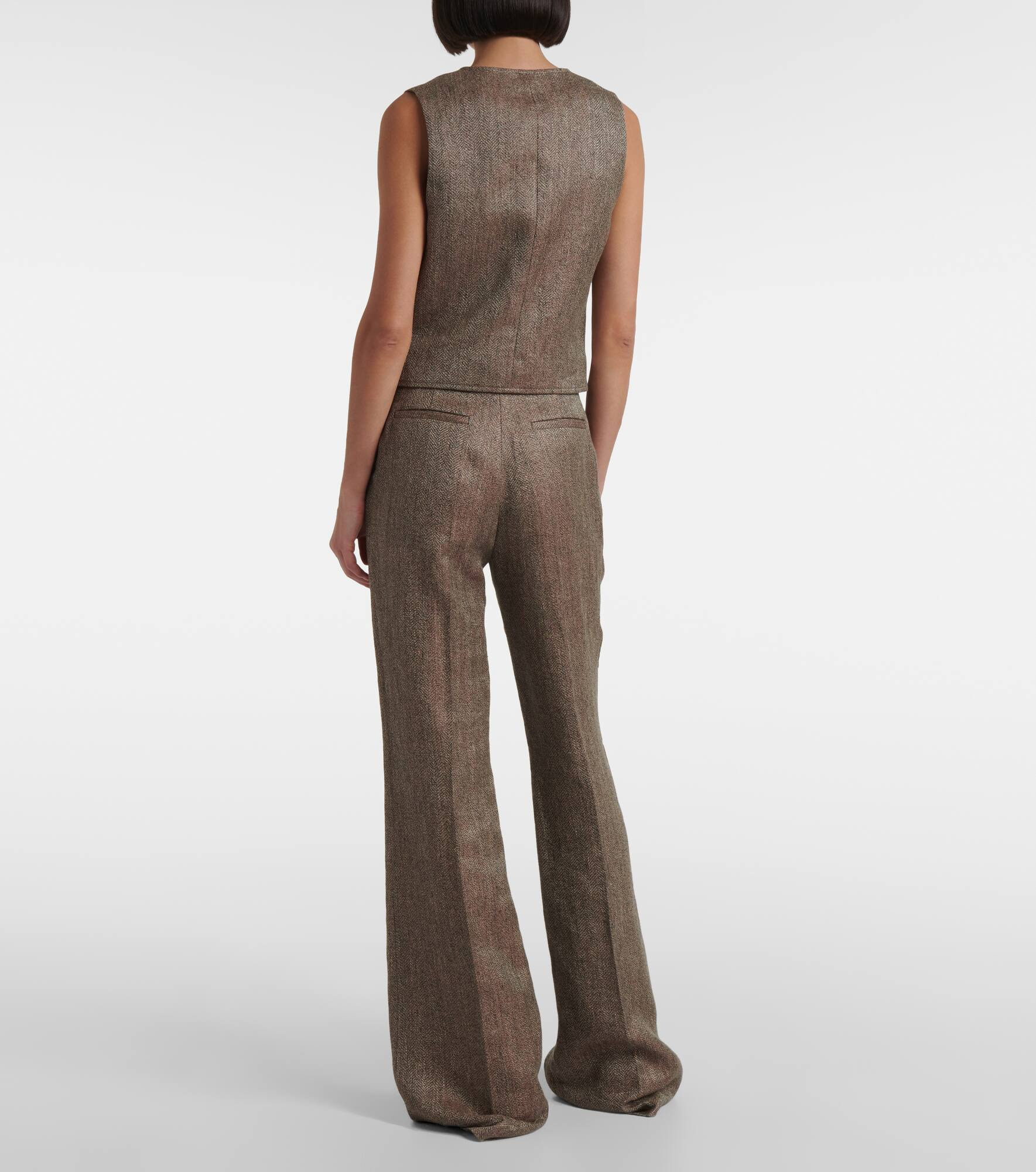 Teodoro chevron linen vest - 3