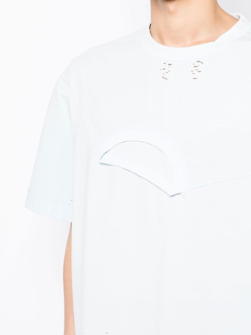 double-layer distressed effect T-shirt 5
