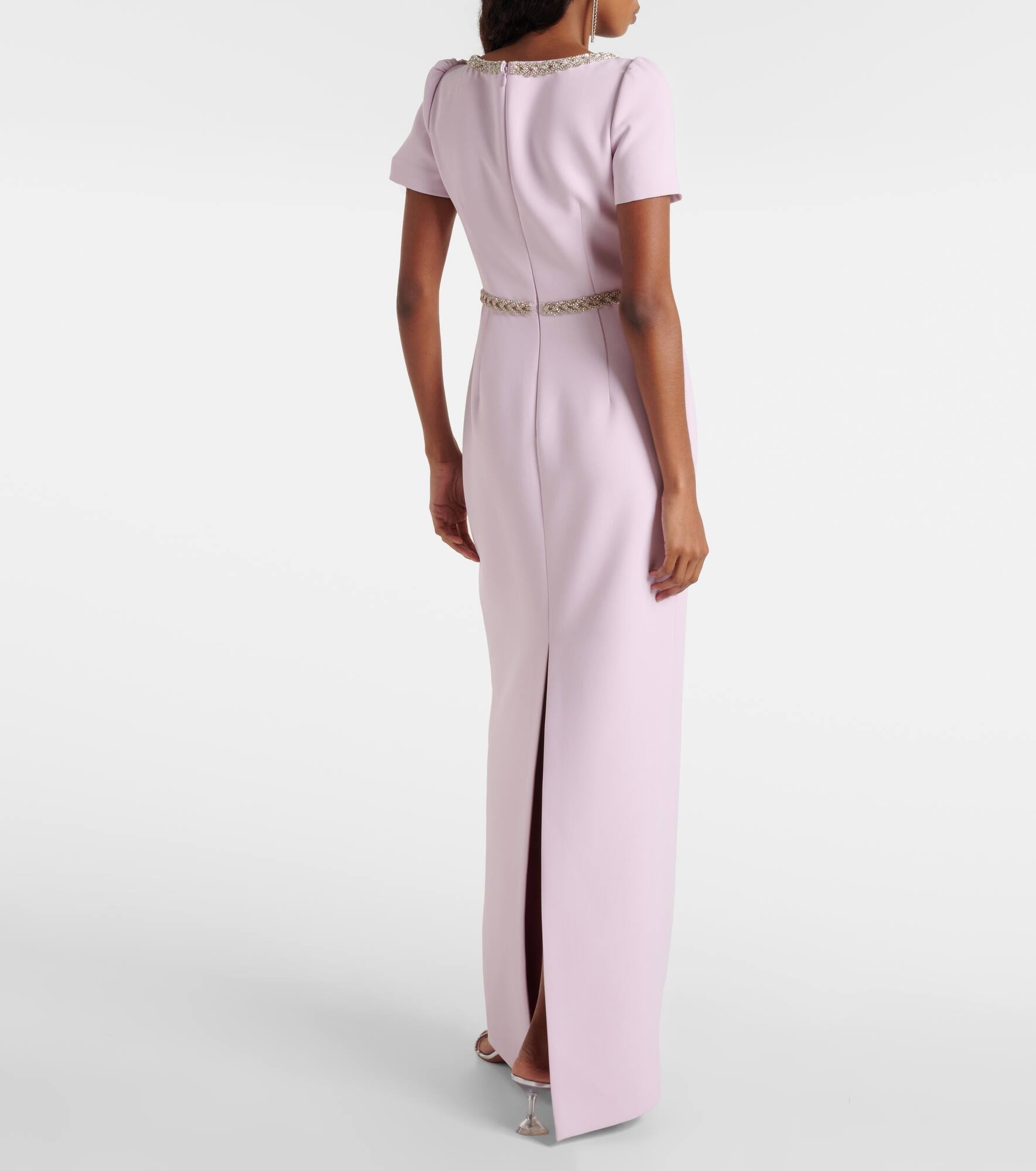 Crystal-embellished crêpe gown - 3
