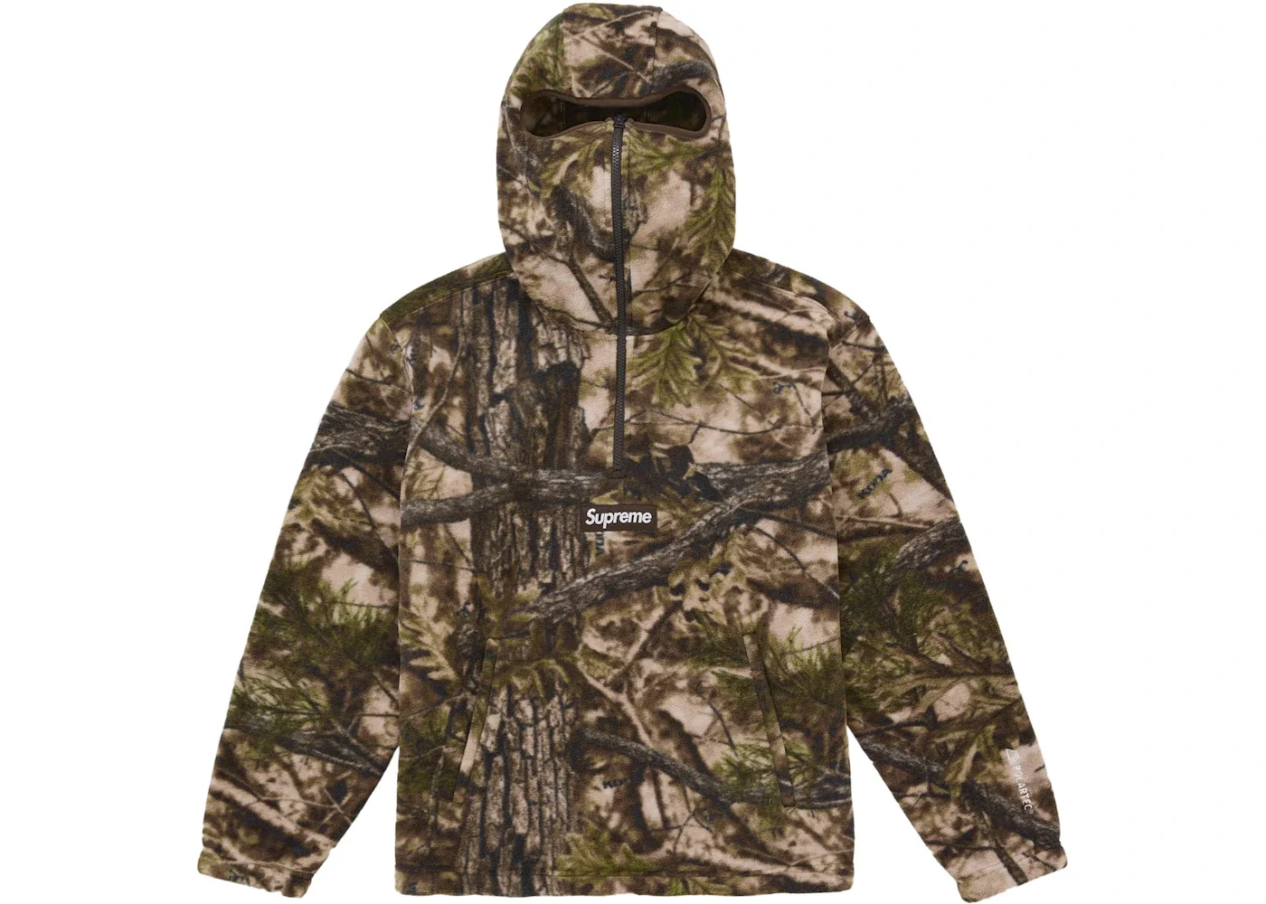 Supreme Polartec Face Mask Half Zip Hooded Sweatshirt Realtree AP Camo - 1