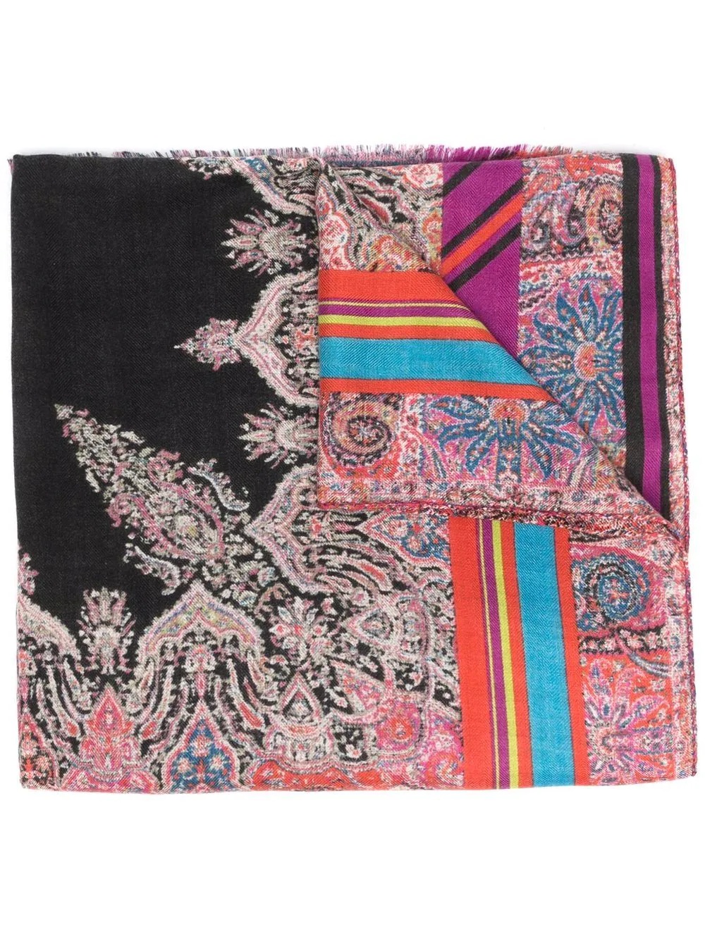 paisley silk-cashmere scarf - 1