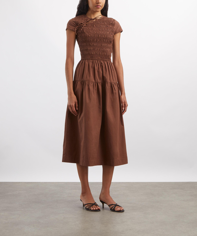 DAMSON MADDER. Ebba Choc Cotton Midi Dress outlook
