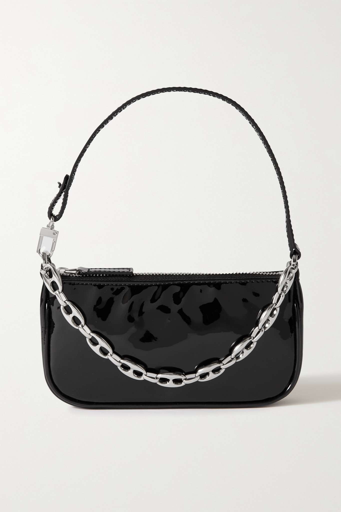 Rachel mini chain-embellished patent-leather shoulder bag - 1