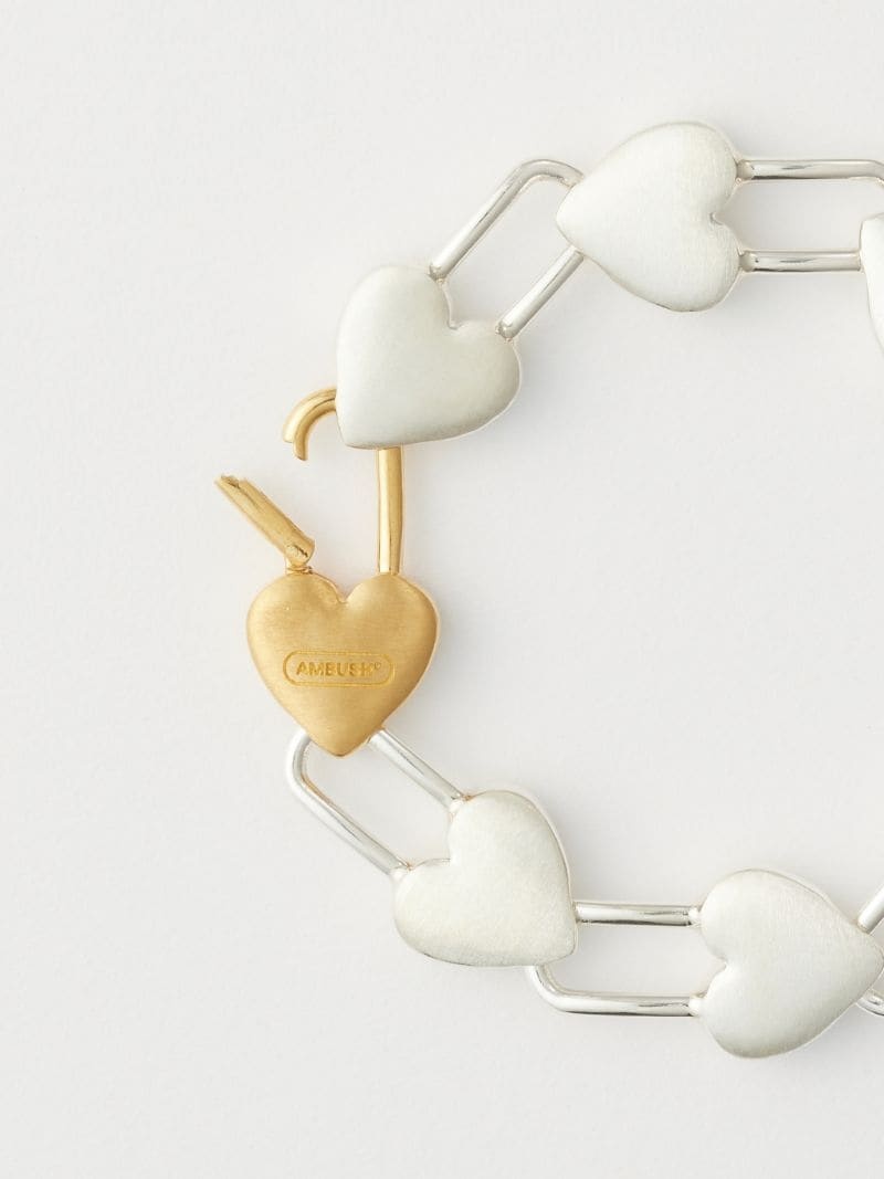 【すぐにお届け！】AMBUSH HEART LINK BRACELET Ambush Heart Padlock Link Bracelet | REVERSIBLE