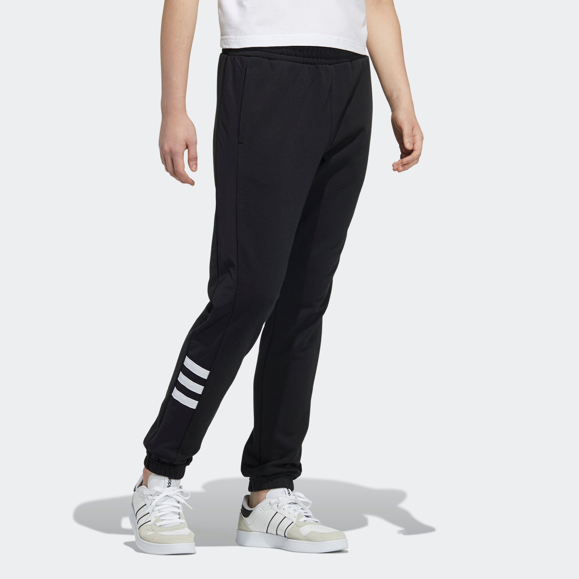 Men's adidas neo Sw Knt Wv Tp Athletics Running Bundle Feet Sports Pants/Trousers/Joggers Black H452 - 4