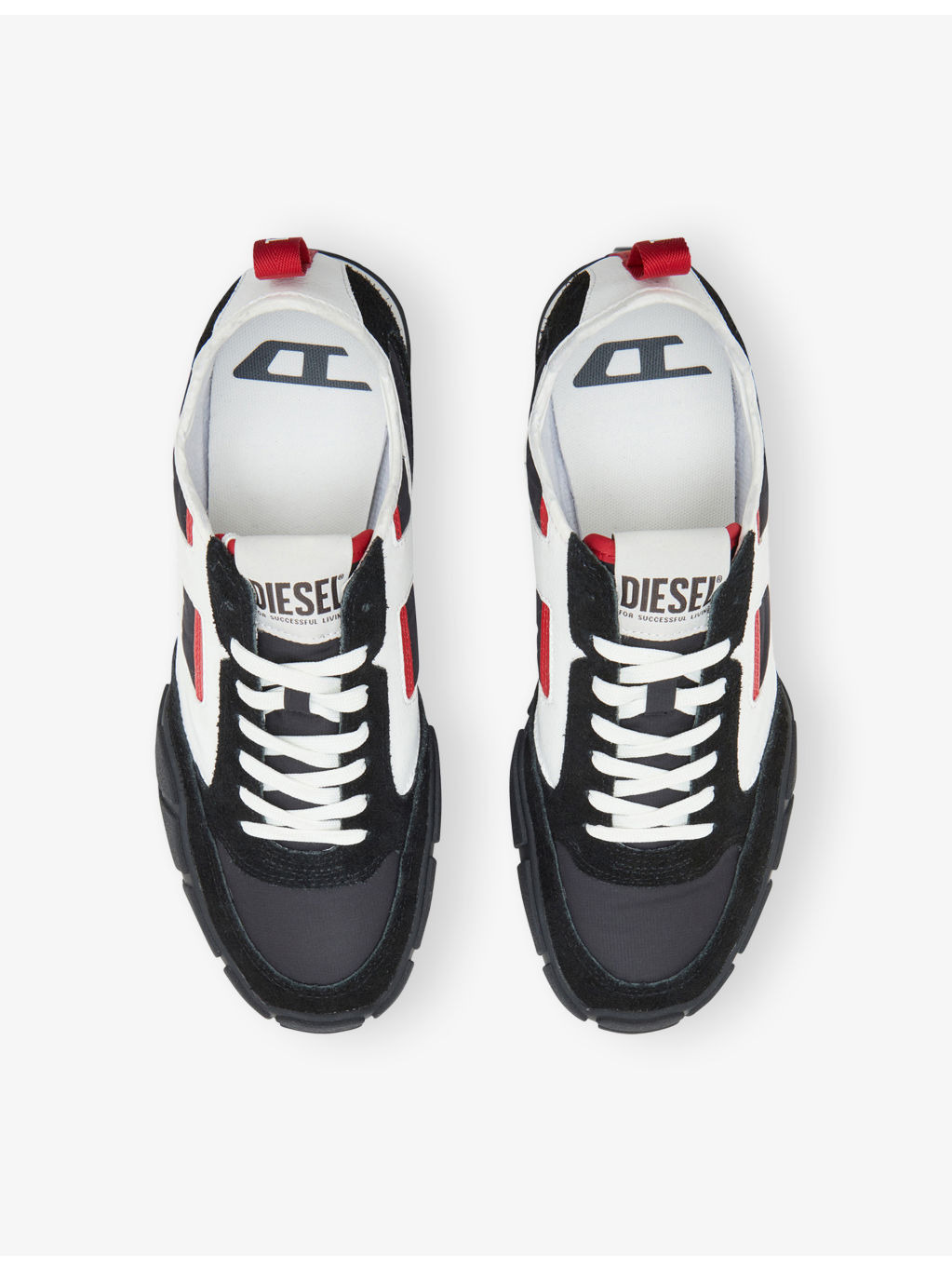 S-Pagodha Leather and Woven Low-Top Trainers - 3