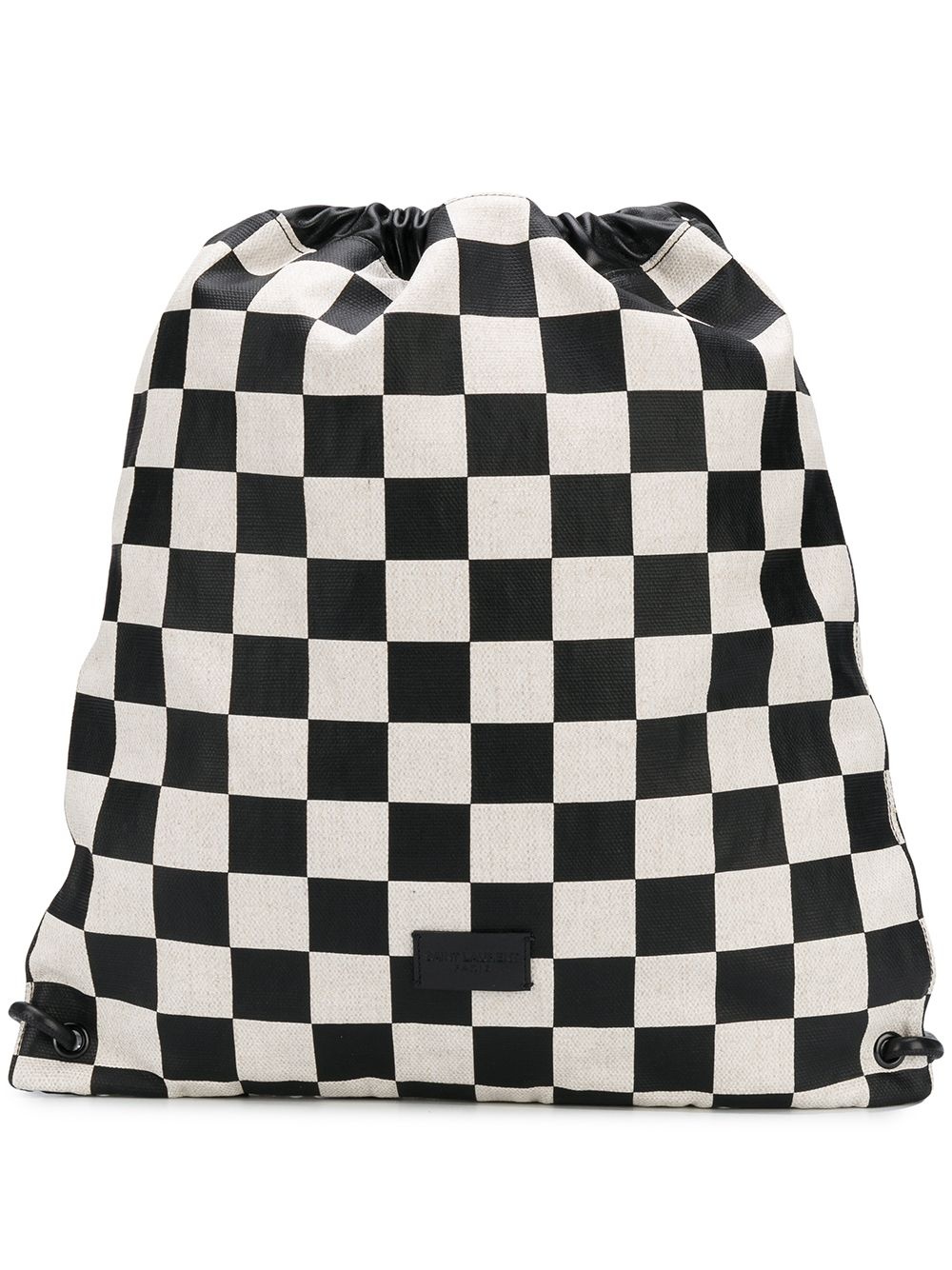 checked drawstring backpack - 1