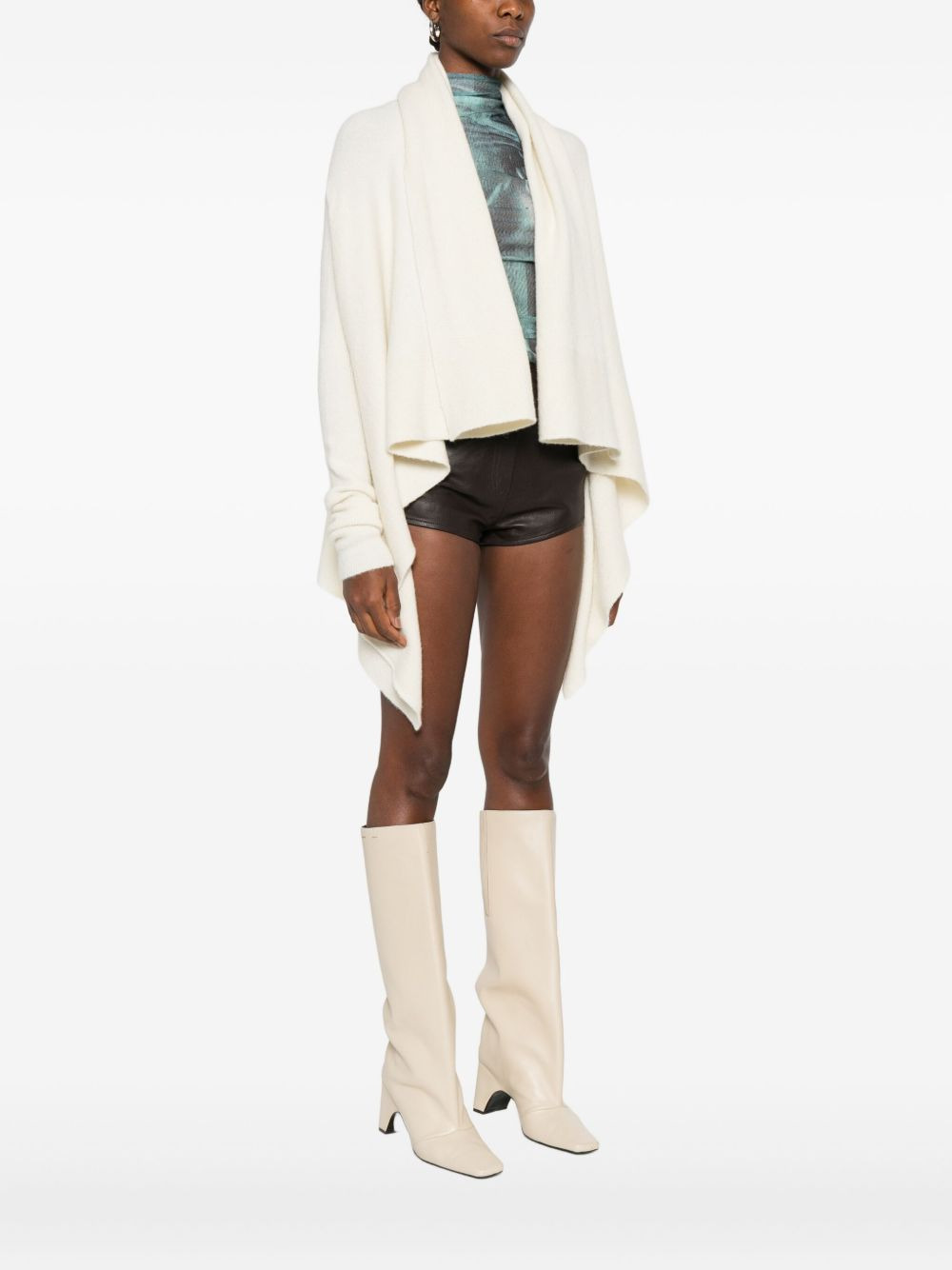 draped open-front cardigan - 3
