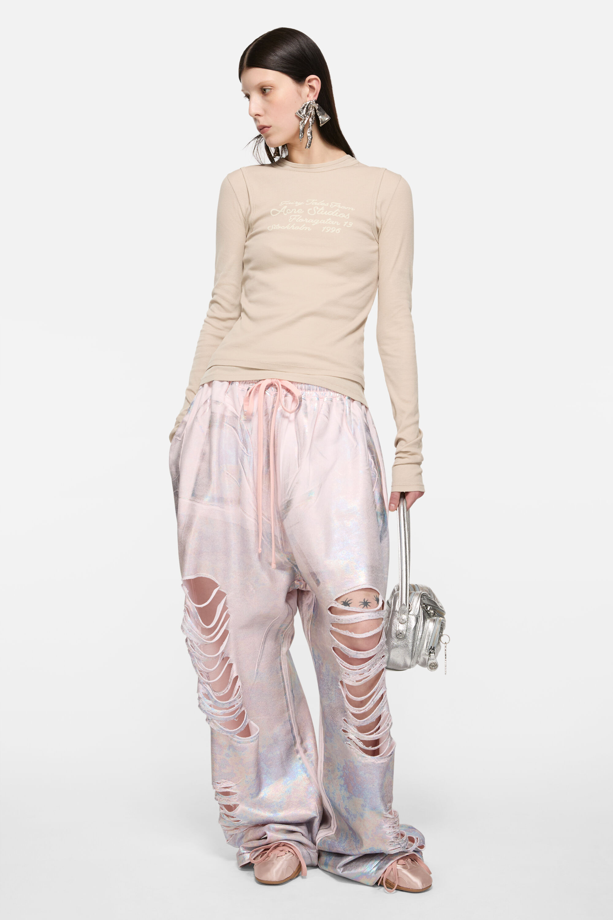 Layered long-sleeve t-shirt - Oatmeal beige - 2