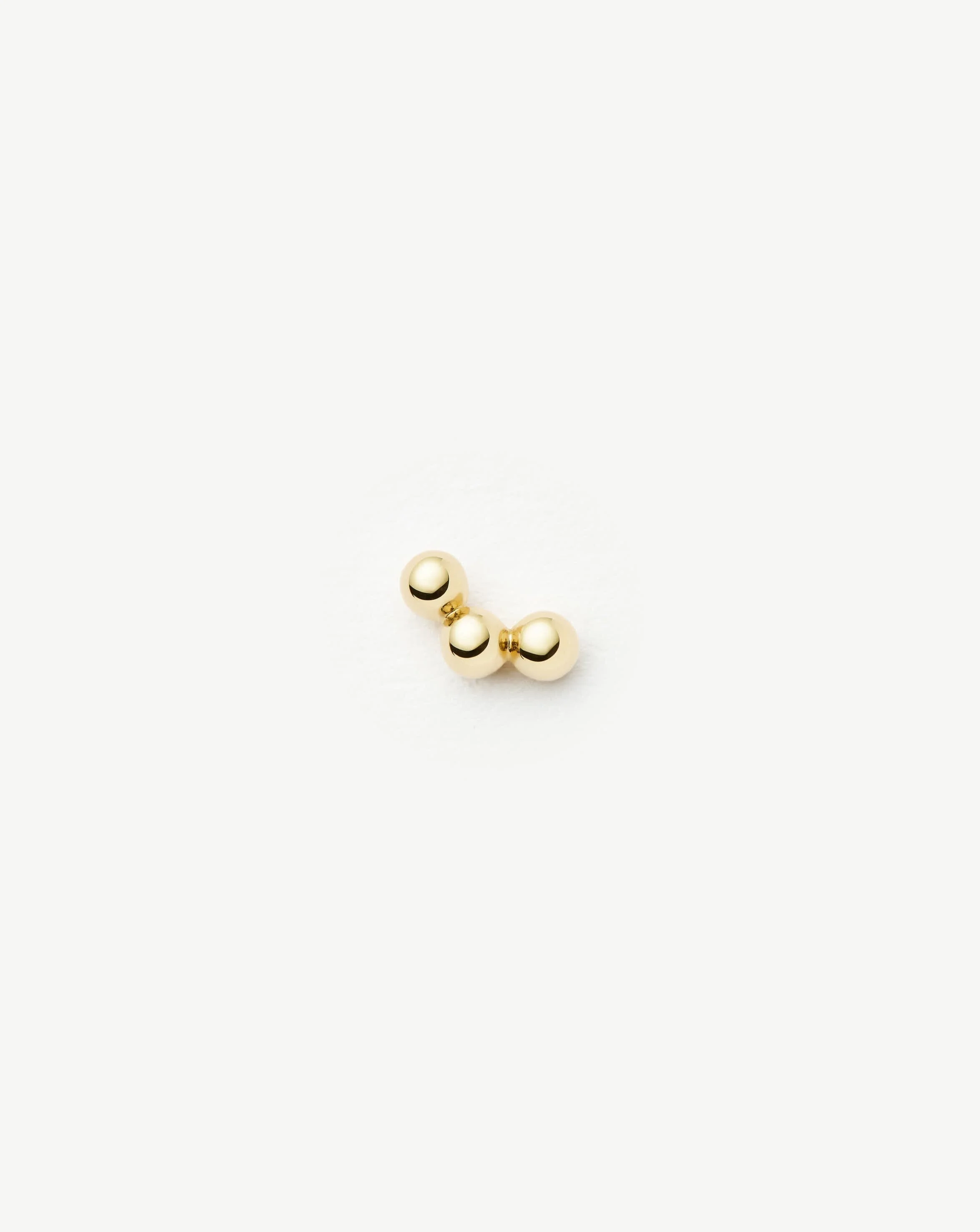 Solid Gold Trio Flat Back Stud Earring - 1