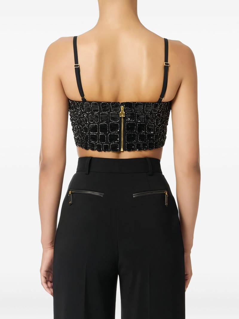 ELISABETTA FRANCHI crocodile-embroideries top outlook