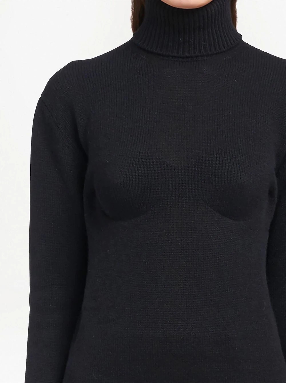 bustier structure turtleneck jumper - 4