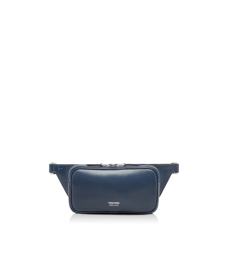 GRAIN LEATHER SMALL ZIP BELT BAG 1