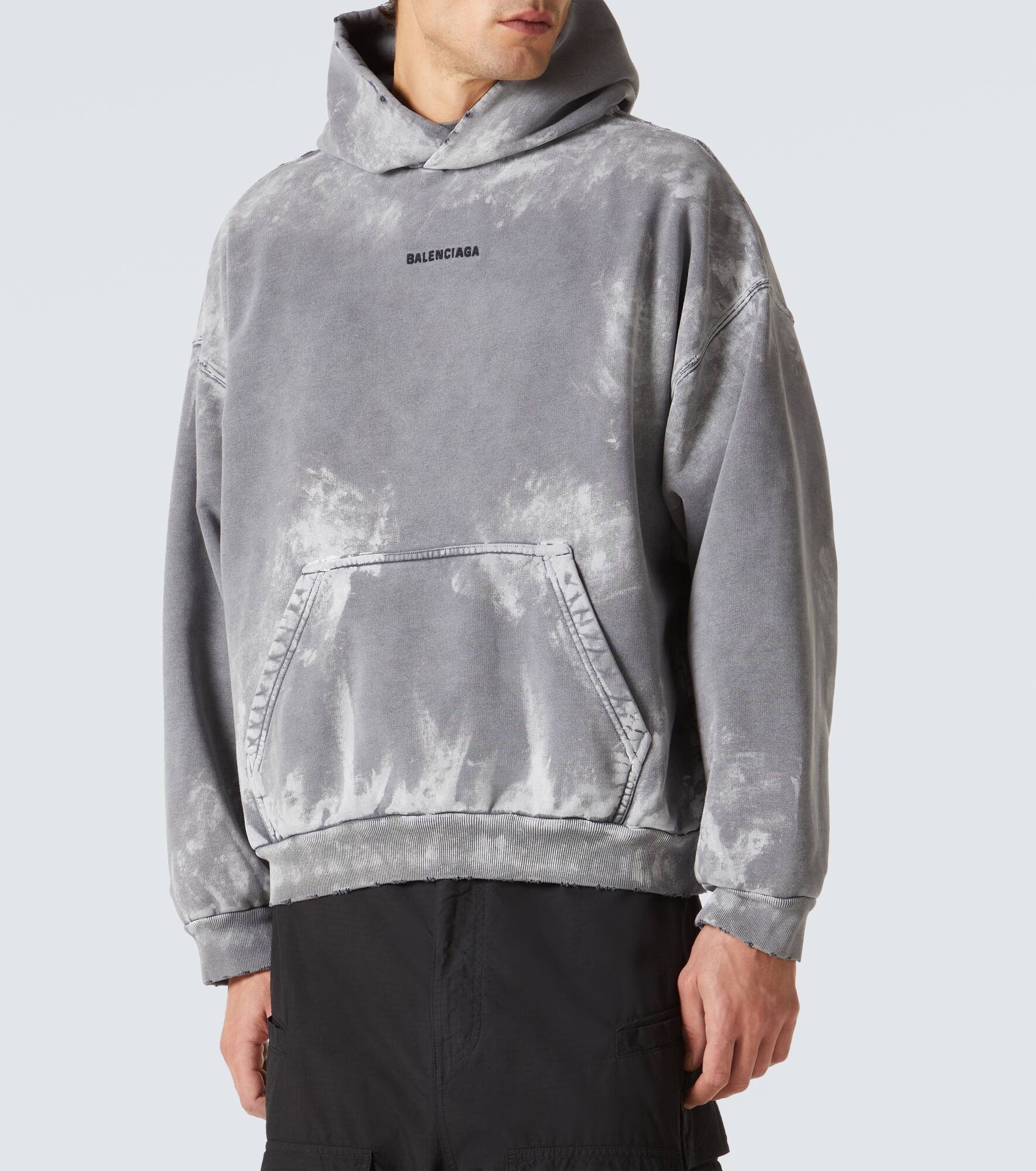 Distressed cotton jersey hoodie - 3