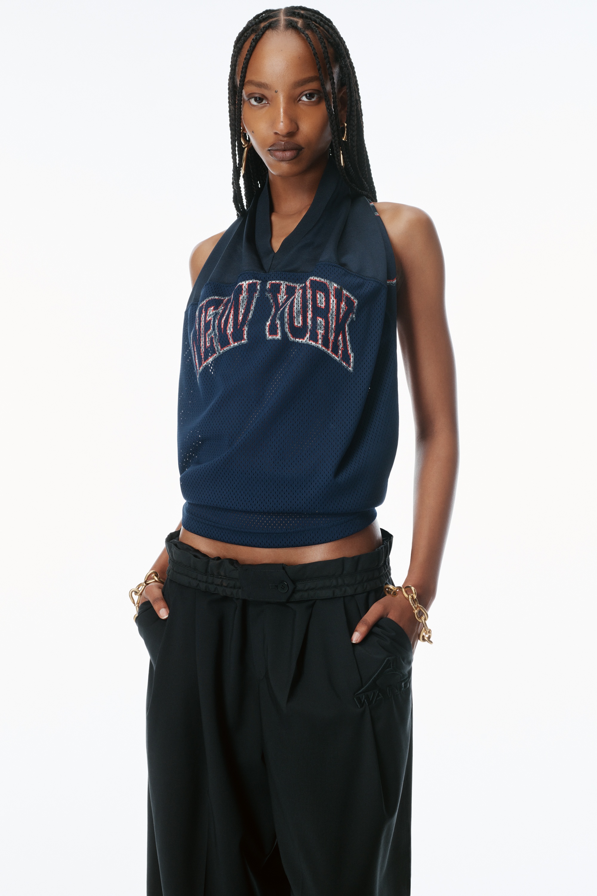 Tropical Wool Mid-Rise Balloon Pants - 3