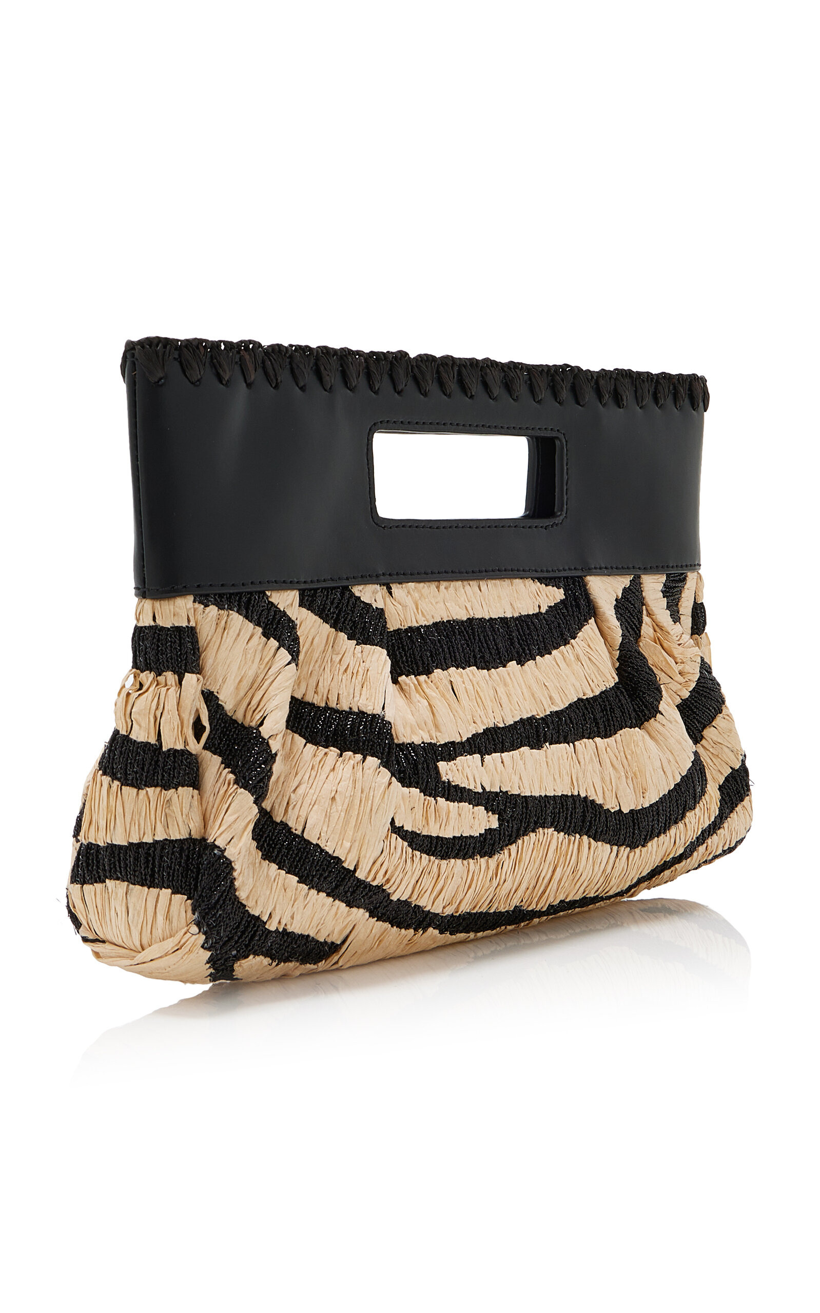 Lena Zebra Raffia Clutch black/white - 4