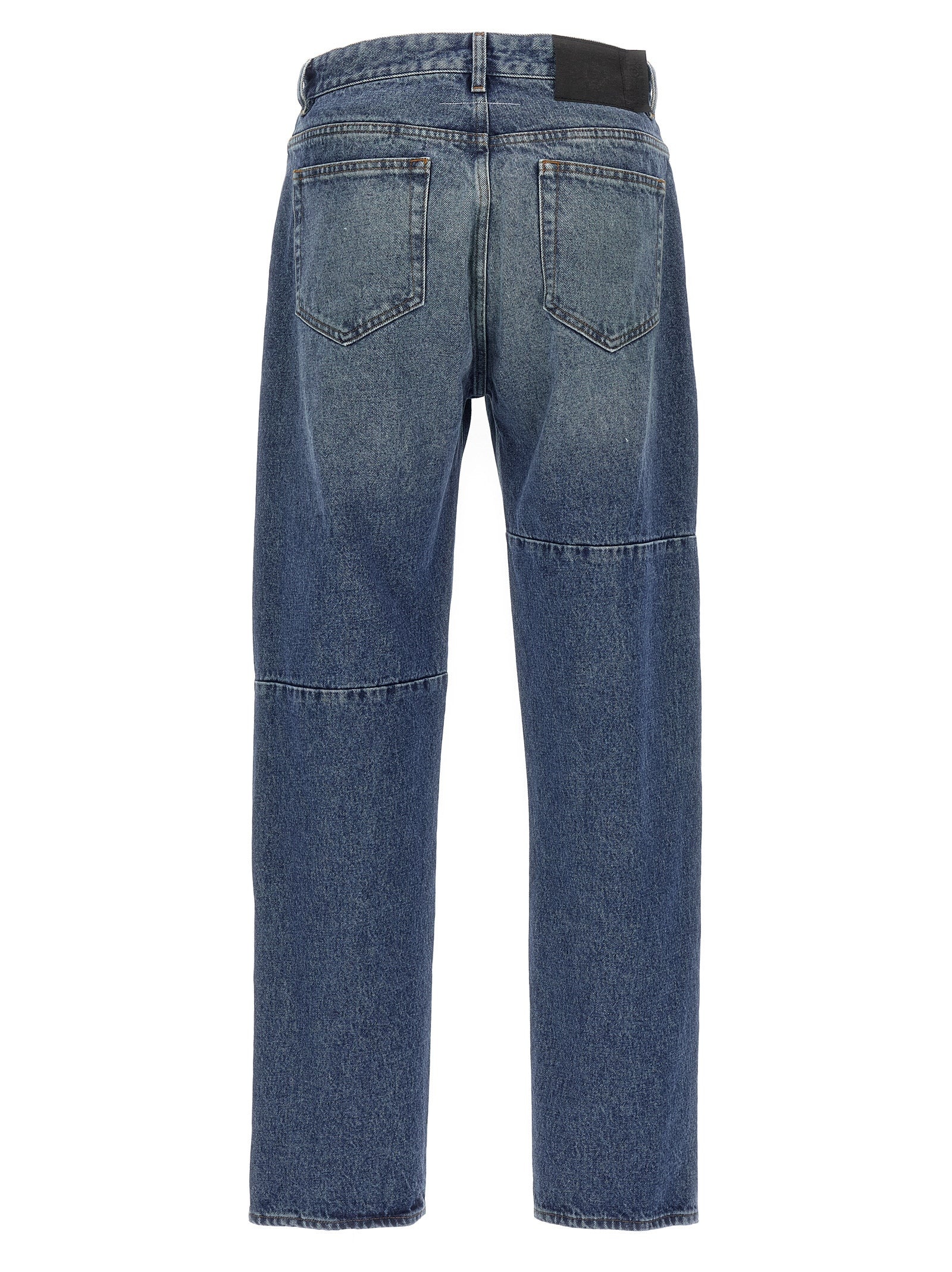Asymmetric Stitching Jeans Blue - 2