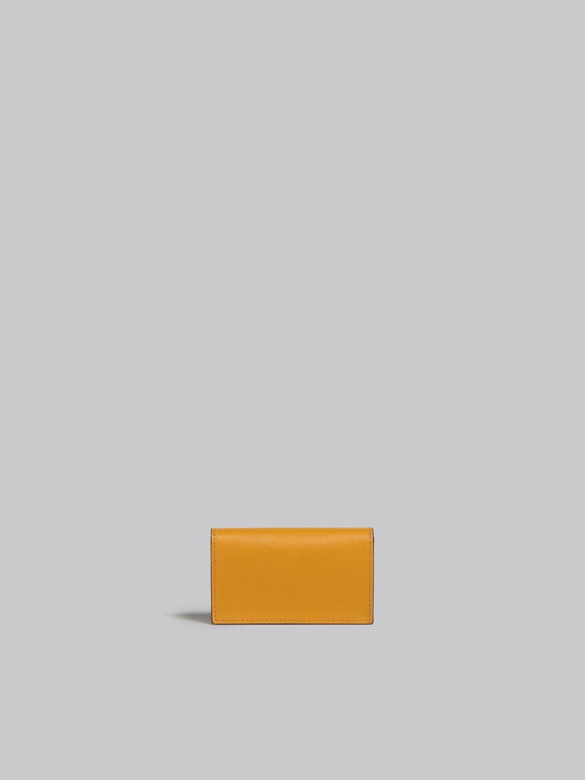 ORANGE BEIGE AND WHITE SAFFIANO LEATHER BUSINESS CARD CASE - 3