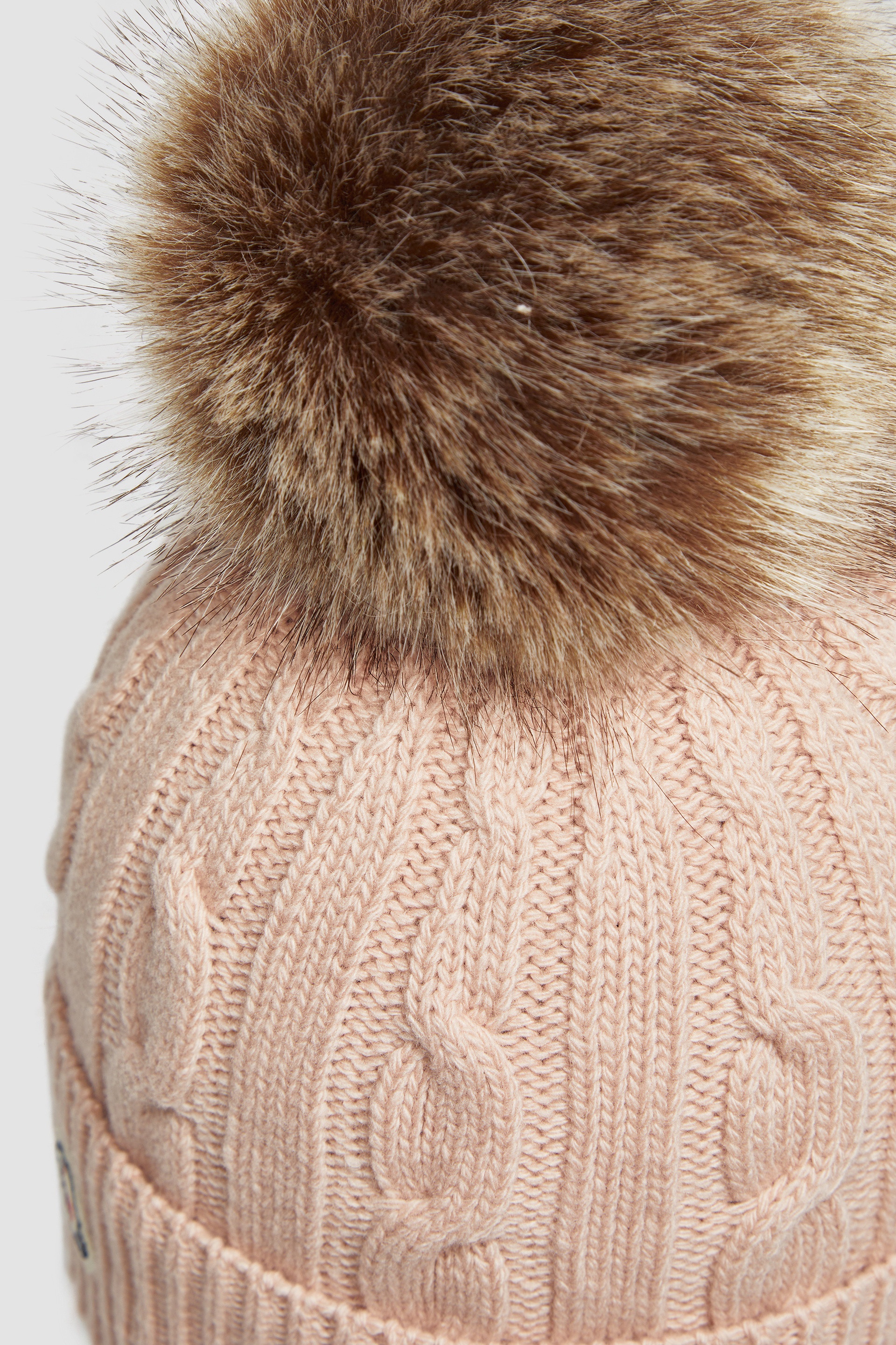 Wool & Cashmere Beanie with Faux Fur Pom Pom - 5