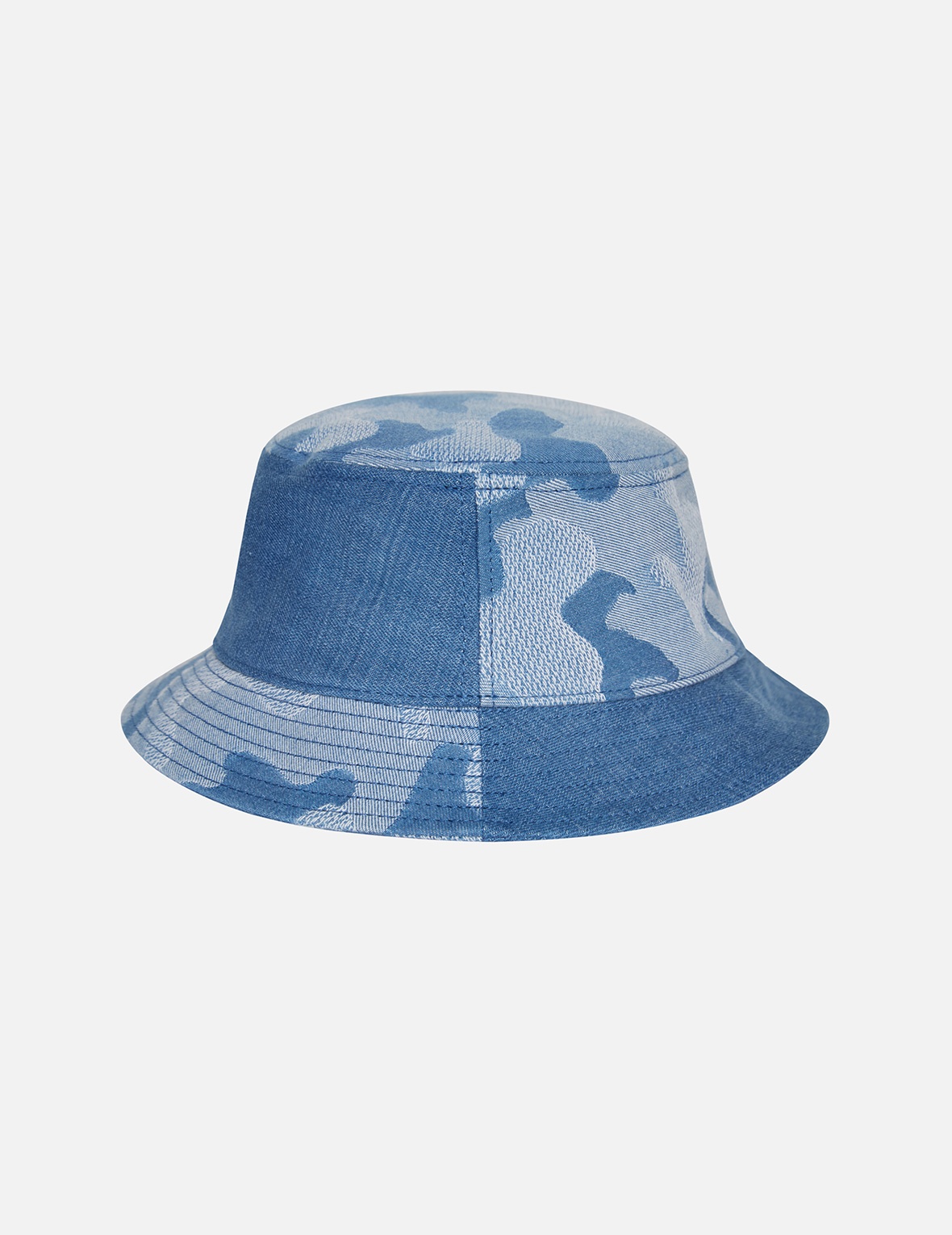 DENIM BLOCKING BUCKET HAT - 2