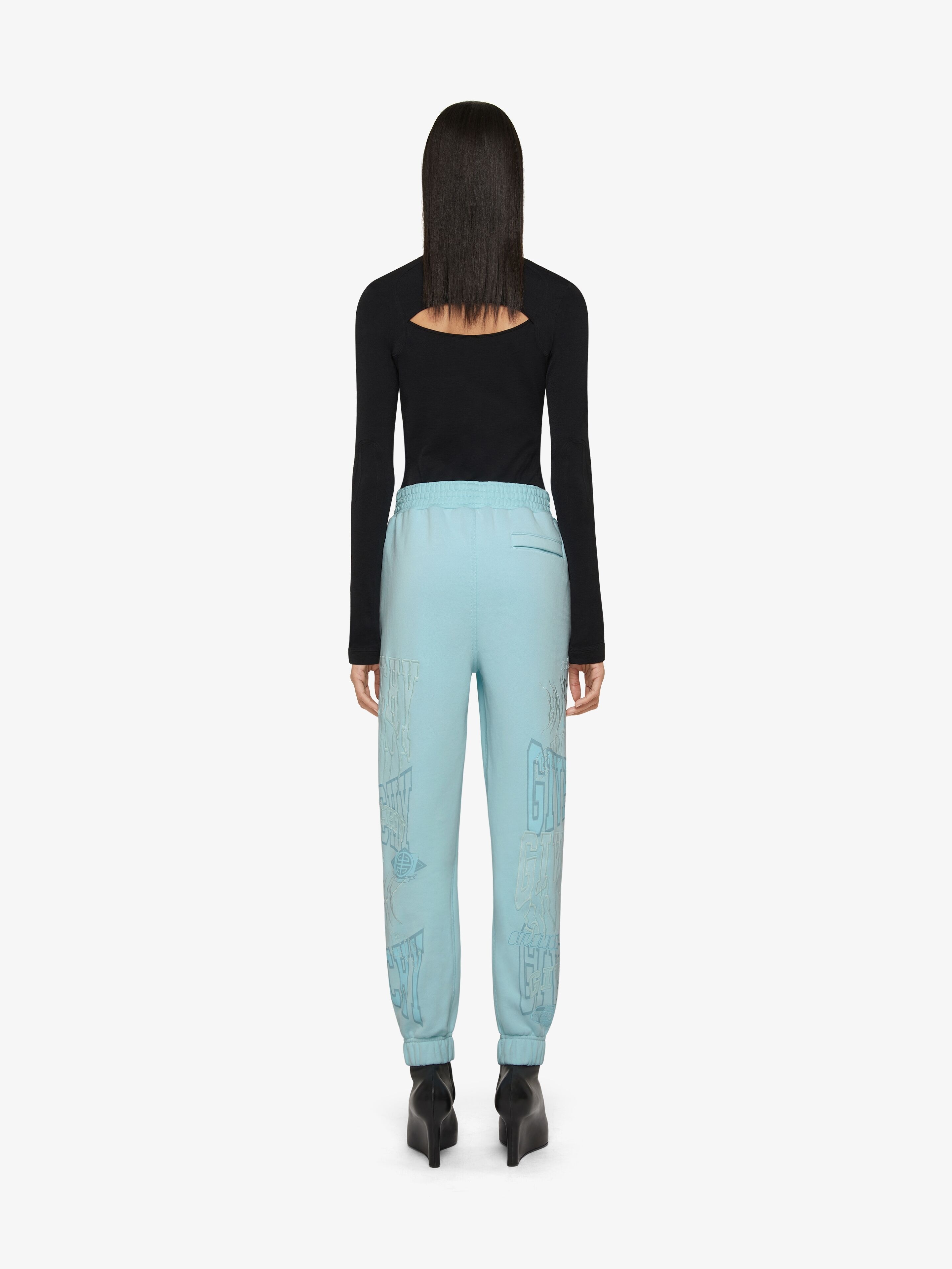 SLIM FIT JOGGER PANTS IN EMBROIDERED FELPA - 4