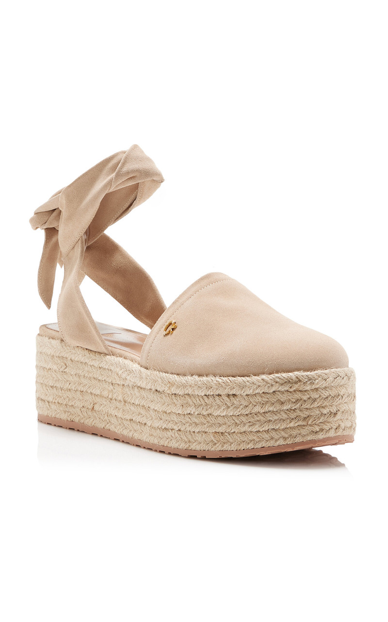 Gianvito Rossi Velour Platform Espadrilles neutral outlook