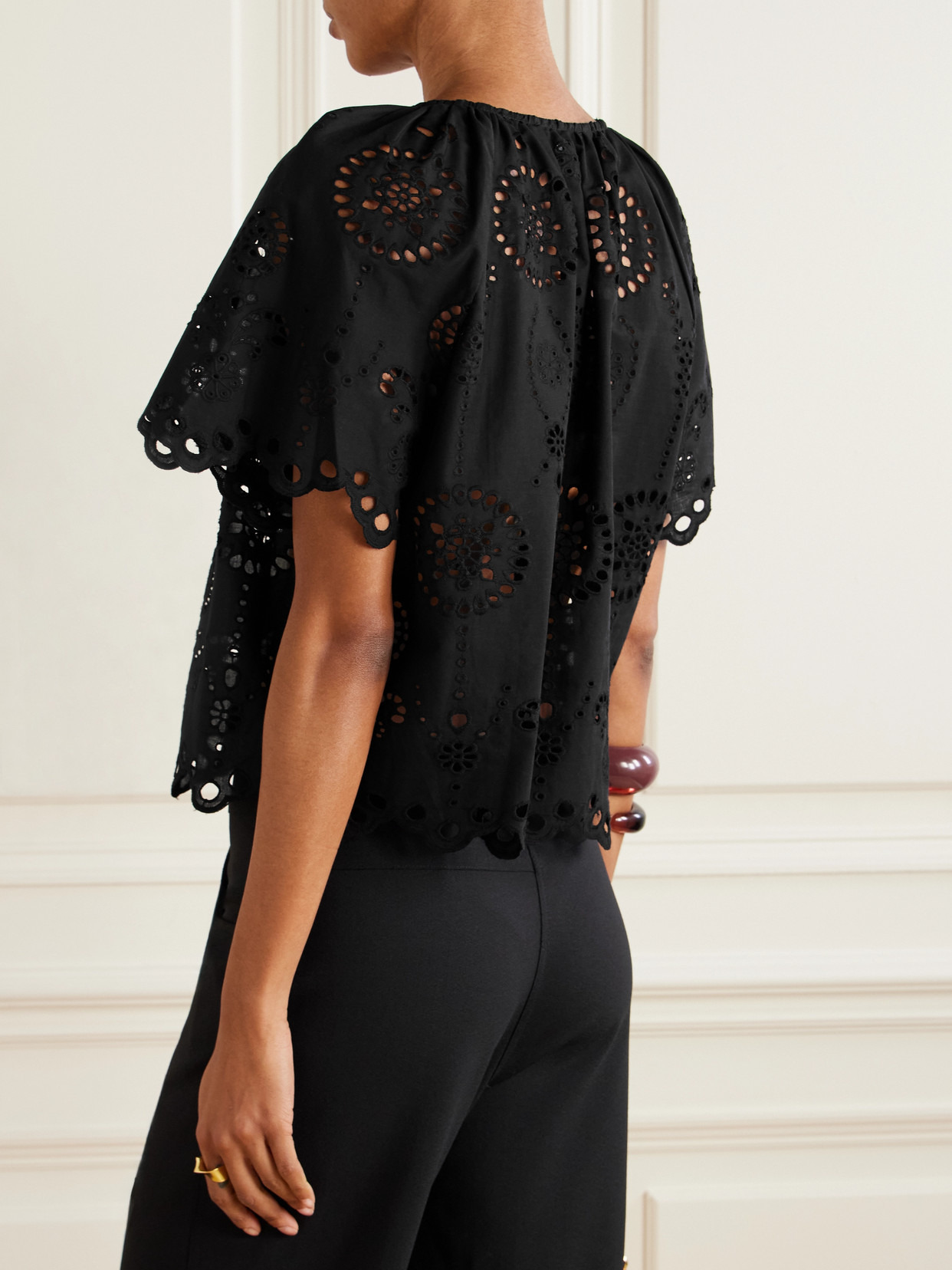 Scalloped Broderie Anglaise Cotton-poplin Shirt - 3
