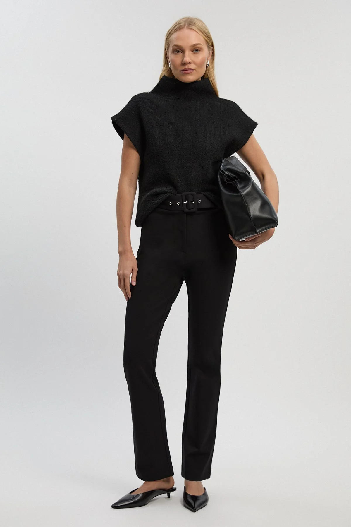 Ponte Buckle Belt Legging - 1