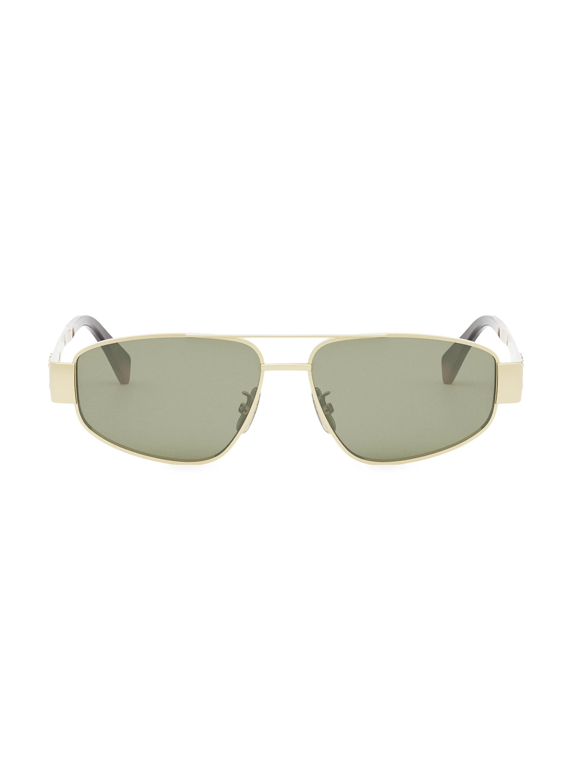 Women's Metal Triomphe 57MM Pilot Sunglasses - Endura Gold Green - 1