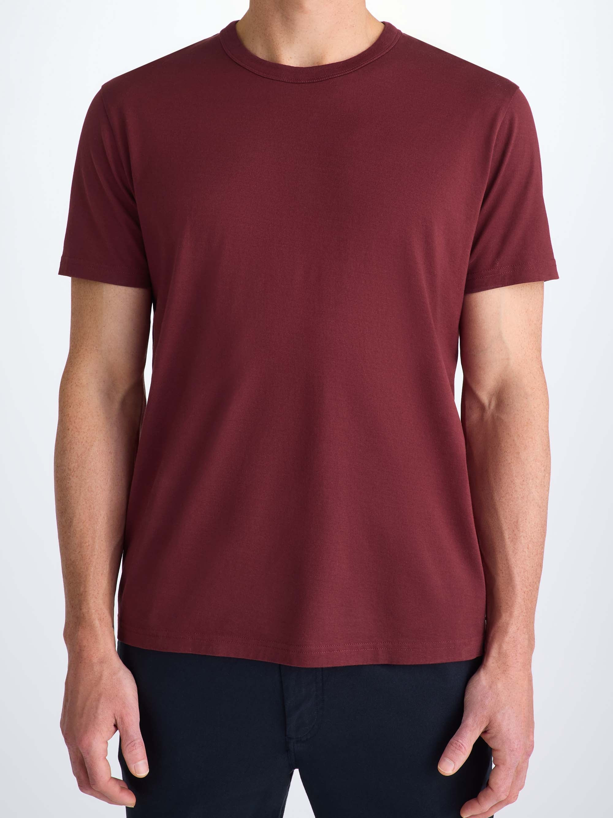 Men's T-Shirt Barny Pima Cotton Burgundy - 7