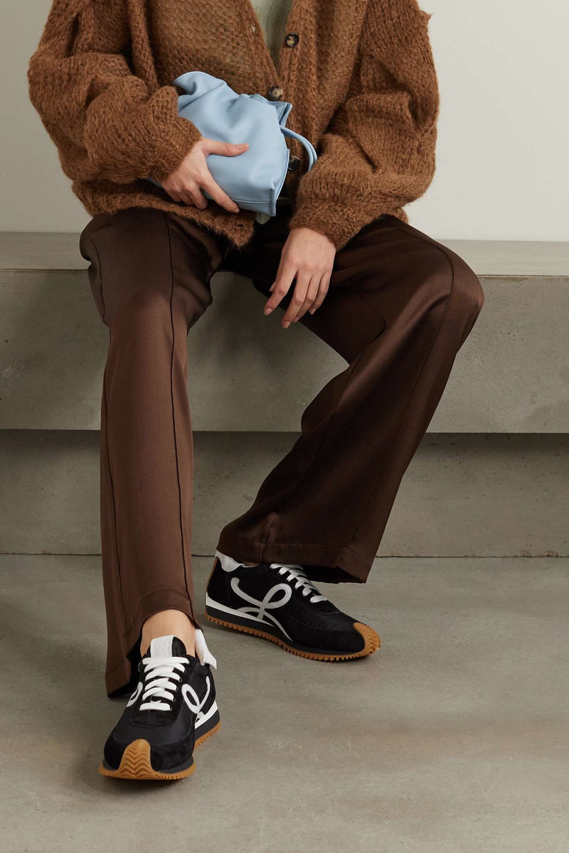 Loewe Flow logo-appliquéd leather and shell sneakers outlook